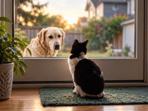 Cat relaxing at home for International Cat Day
